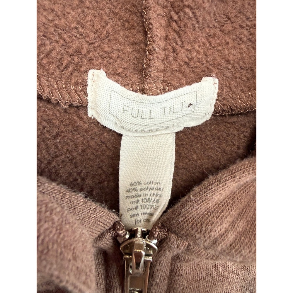 Full Tilt Womens Brown Zip Up Hoodie Fleece Sweatshirt Chocolate Brown Size M - Picture 3 of 5